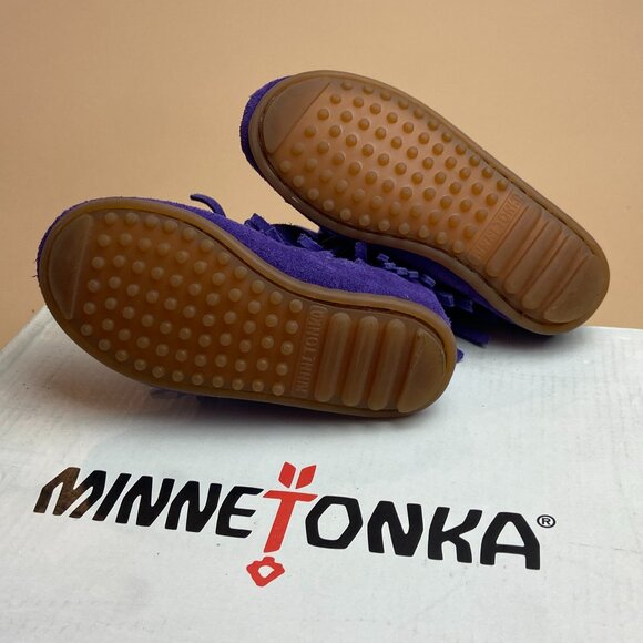Minnetonka Toddler 3 Layer Fringe Boots Purple - Size 7 NEW - Picture 4 of 8